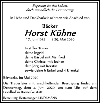 Traueranzeige von Horst Kühne  von Magdeburger Volksstimme