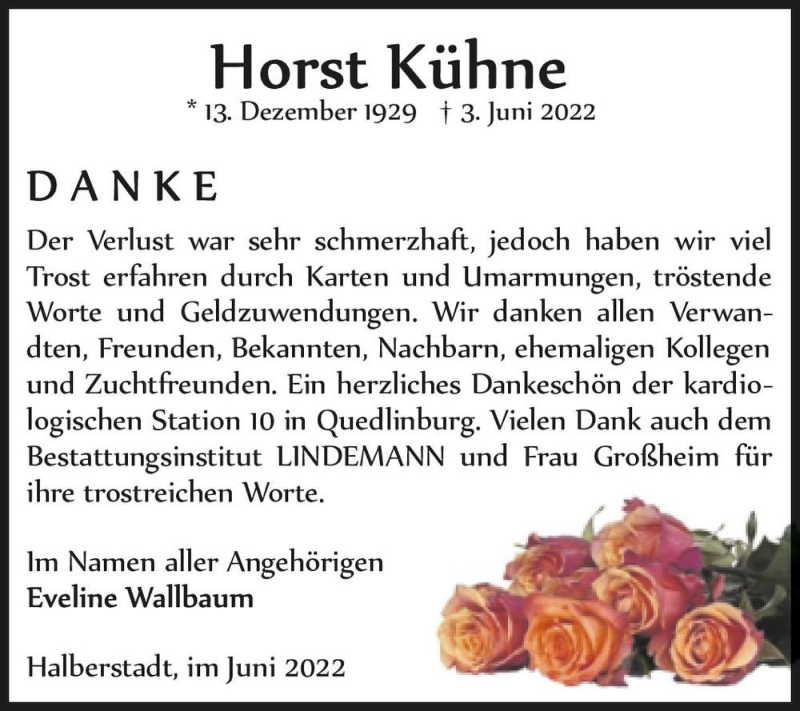  Traueranzeige für Horst Kühne  vom 25.06.2022 aus Magdeburger Volksstimme