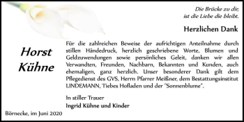 Traueranzeige von Horst Kühne  von Magdeburger Volksstimme