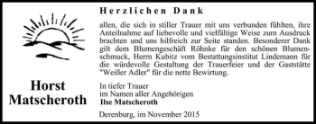 Traueranzeige von Horst Matscheroth  von Magdeburger Volksstimme