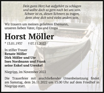 Traueranzeige von Horst Möller  von Magdeburger Volksstimme