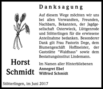 Traueranzeige von Horst Schmidt  von Magdeburger Volksstimme