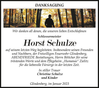 Traueranzeige von Horst Schulze  von Magdeburger Volksstimme