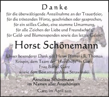 Traueranzeige von Horst Schönemann  von Magdeburger Volksstimme