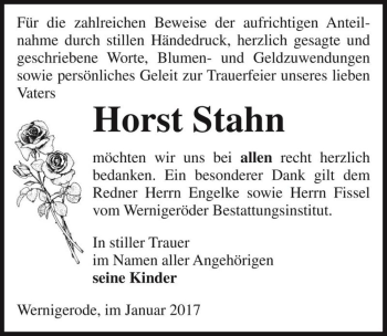 Traueranzeige von Horst Stahn  von Magdeburger Volksstimme