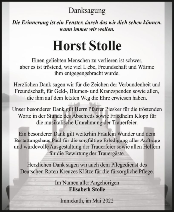 Traueranzeige von Horst Stolle  von Magdeburger Volksstimme