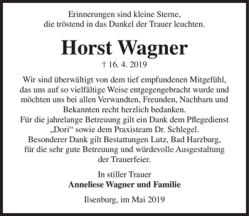 Traueranzeige von Horst Wagner  von Magdeburger Volksstimme