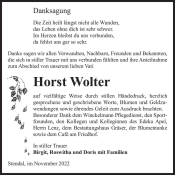 Traueranzeige von Horst Wolter  von Magdeburger Volksstimme