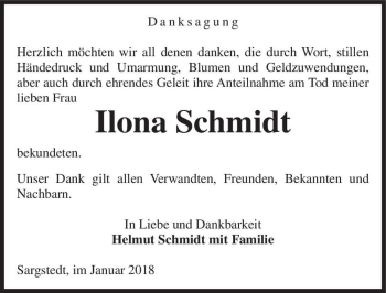 Traueranzeige von Ilona Schmidt  von Magdeburger Volksstimme