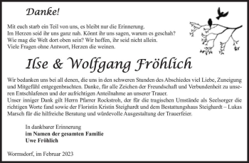 Traueranzeige von Ilse & Wolfgang Fröhlich  von Magdeburger Volksstimme