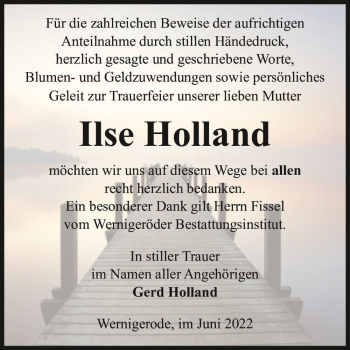 Traueranzeige von Ilse Holland  von Magdeburger Volksstimme
