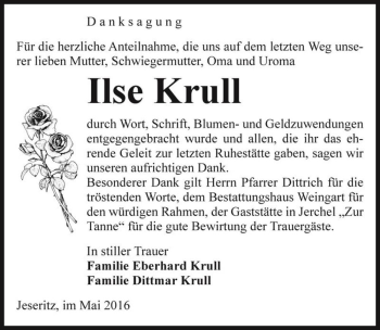 Traueranzeige von Ilse Krull  von Magdeburger Volksstimme
