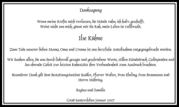 Traueranzeige von Ilse Kühne  von Magdeburger Volksstimme