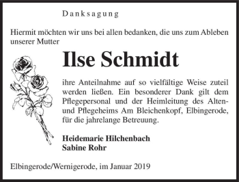 Traueranzeige von Ilse Schmidt  von Magdeburger Volksstimme