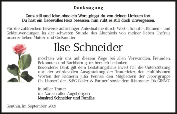 Traueranzeige von Ilse Schneider  von Magdeburger Volksstimme