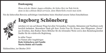 Traueranzeige von Ingeborg Schöneberg  von Magdeburger Volksstimme