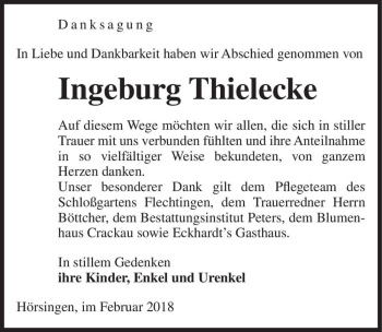 Traueranzeige von Ingeburg Thielecke  von Magdeburger Volksstimme