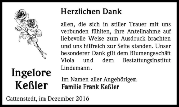 Traueranzeige von Ingelore Keßler  von Magdeburger Volksstimme