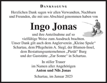Traueranzeige von Ingo Jonas  von Magdeburger Volksstimme