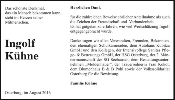 Traueranzeige von Ingolf Kühne  von Magdeburger Volksstimme