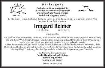 Traueranzeige von Irmgard Reimer  von Magdeburger Volksstimme