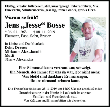 Traueranzeige von Jens ,,Jesse