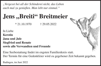 Traueranzeige von Jens 