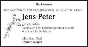 Traueranzeige von Jens-Peter Ossyra  von Magdeburger Volksstimme