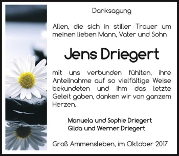Traueranzeige von Jens Driegert  von Magdeburger Volksstimme