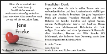 Traueranzeige von Jens Fricke  von Magdeburger Volksstimme