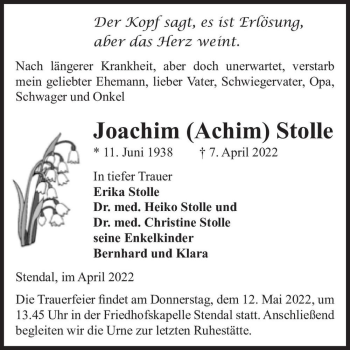 Traueranzeige von Joachim 