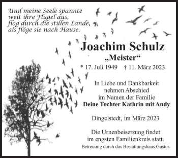 Traueranzeige von Joachim 
