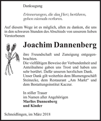 Traueranzeige von Joachim Dannenberg  von Magdeburger Volksstimme