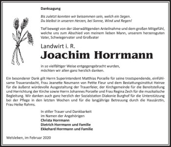 Traueranzeige von Joachim Horrmann  von Magdeburger Volksstimme