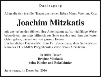 Traueranzeige von Joachim Mitzkatis  von Magdeburger Volksstimme