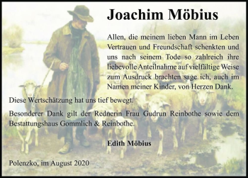 Traueranzeige von Joachim Möbius  von Magdeburger Volksstimme
