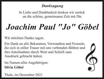 Traueranzeige von Joachim Paul 