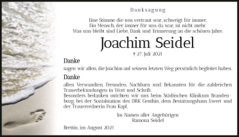 Traueranzeige von Joachim Seidel  von Magdeburger Volksstimme