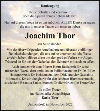 Traueranzeige von Joachim Thor  von Magdeburger Volksstimme
