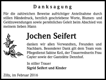 Traueranzeige von Jochen Seifert  von Magdeburger Volksstimme