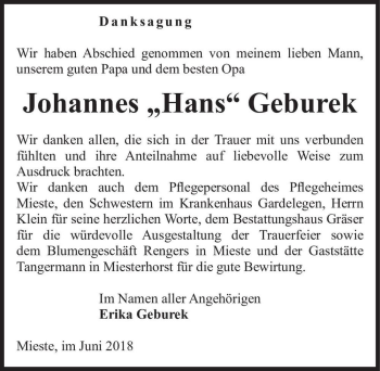 Traueranzeige von Johannes 