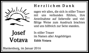 Traueranzeige von Josef Votava  von Magdeburger Volksstimme