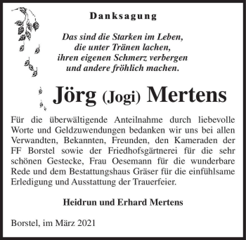 Traueranzeige von Jörg 