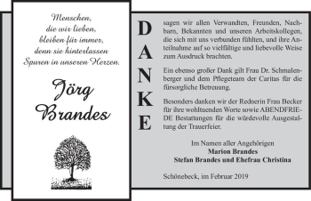 Traueranzeige von Jörg Brandes  von Magdeburger Volksstimme