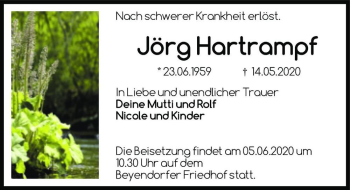 Traueranzeige von Jörg Hartrampf  von Magdeburger Volksstimme