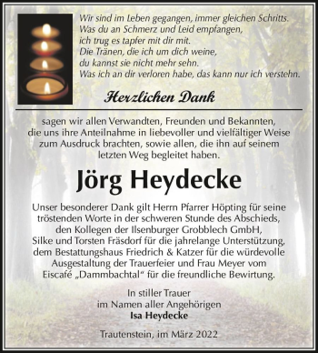 Traueranzeige von Jörg Heydecke  von Magdeburger Volksstimme