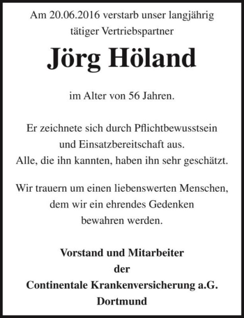 Traueranzeige von Jörg Höland  von Magdeburger Volksstimme
