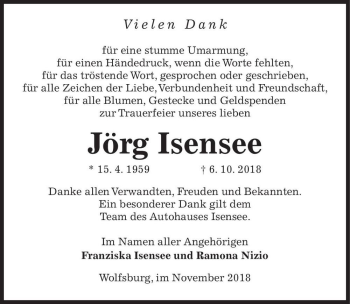 Traueranzeige von Jörg Isensee  von Magdeburger Volksstimme