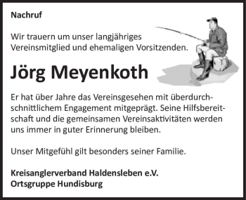 Traueranzeige von Jörg Meyenkoth  von Magdeburger Volksstimme