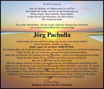 Traueranzeige von Jörg Pachulla  von Magdeburger Volksstimme